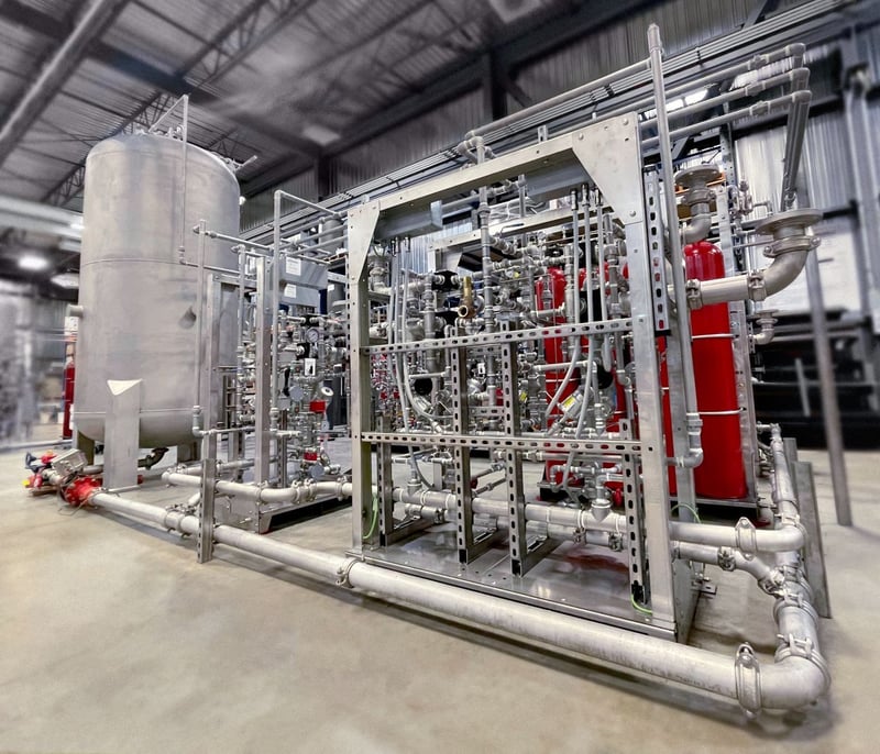 Compressed-air foam equipment skid